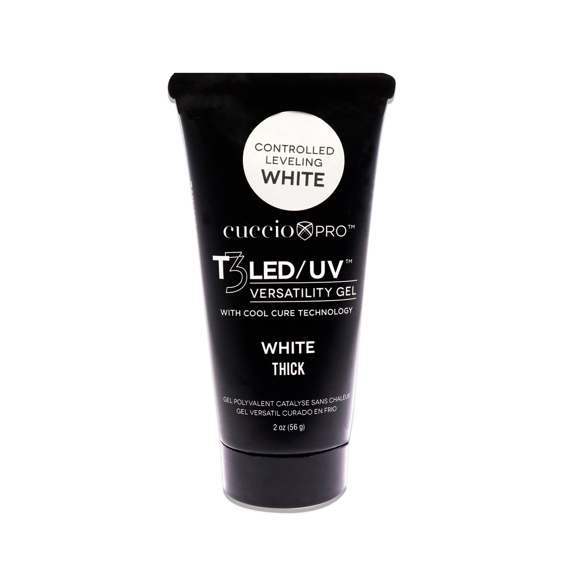 T3 Cool Cure Versatility Gel Tube - Controlled Leveling White by Cuccio Pro for Women - 2 oz Nail Gel