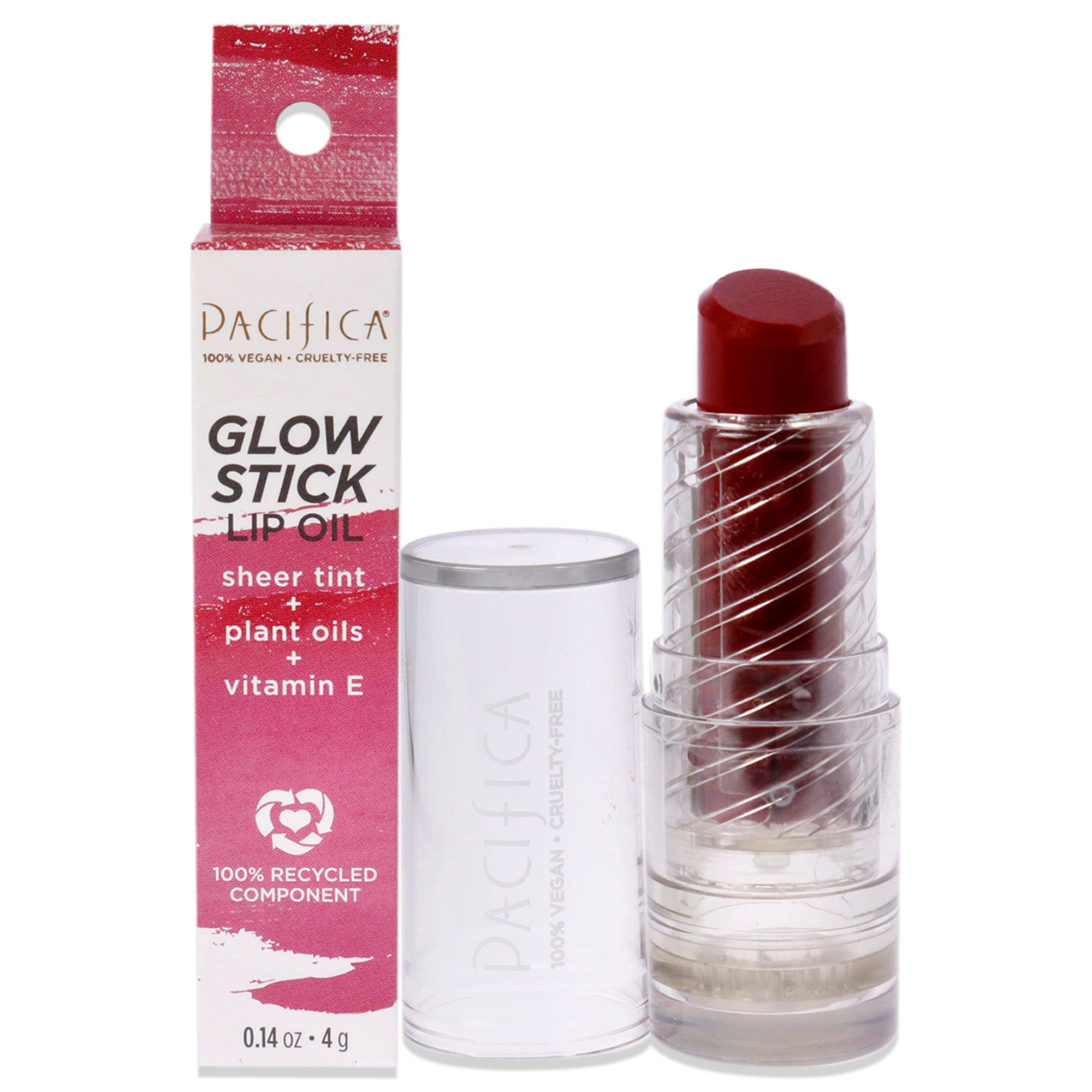 Glow Stick Lip Oil - Crimson Crush by Pacifica for Women - 0.14 oz Lip Oil