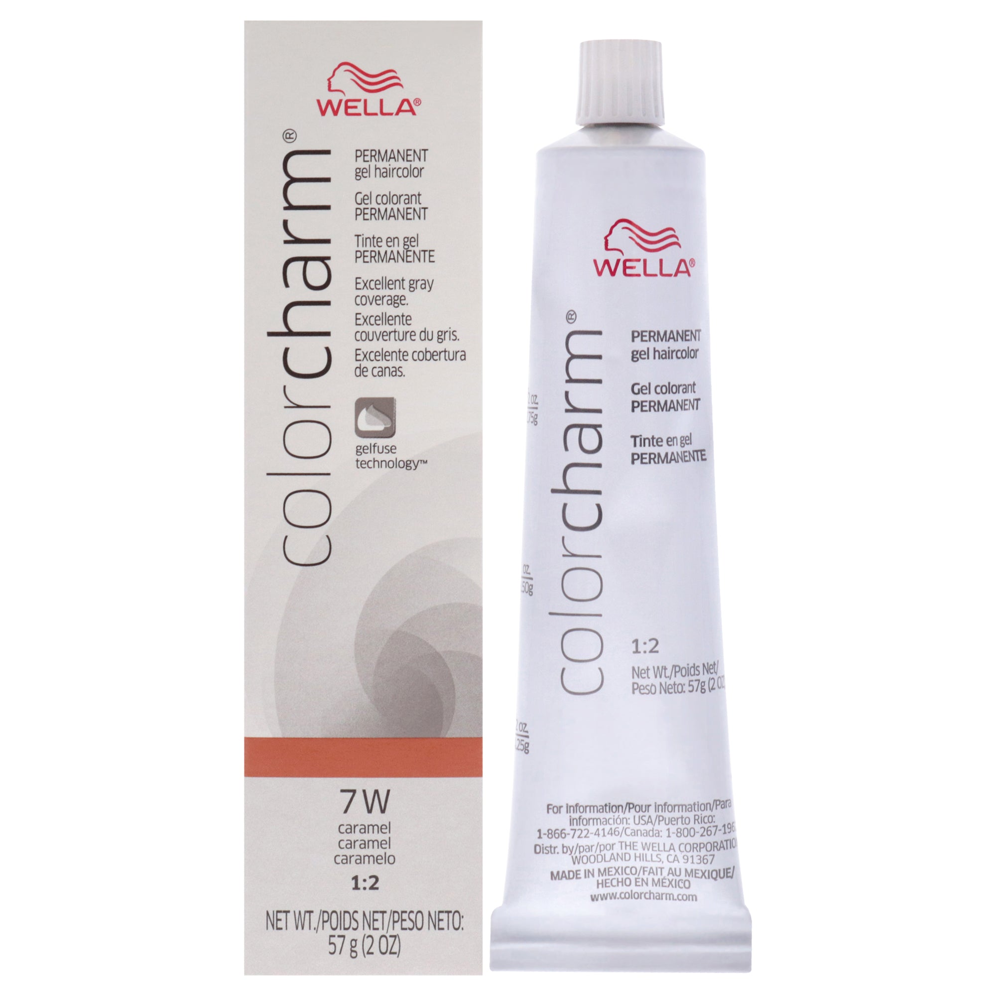 Color Charm Permanent Hair Color Gel - 7W Caramel by Wella for Women - 2 oz Hair Color