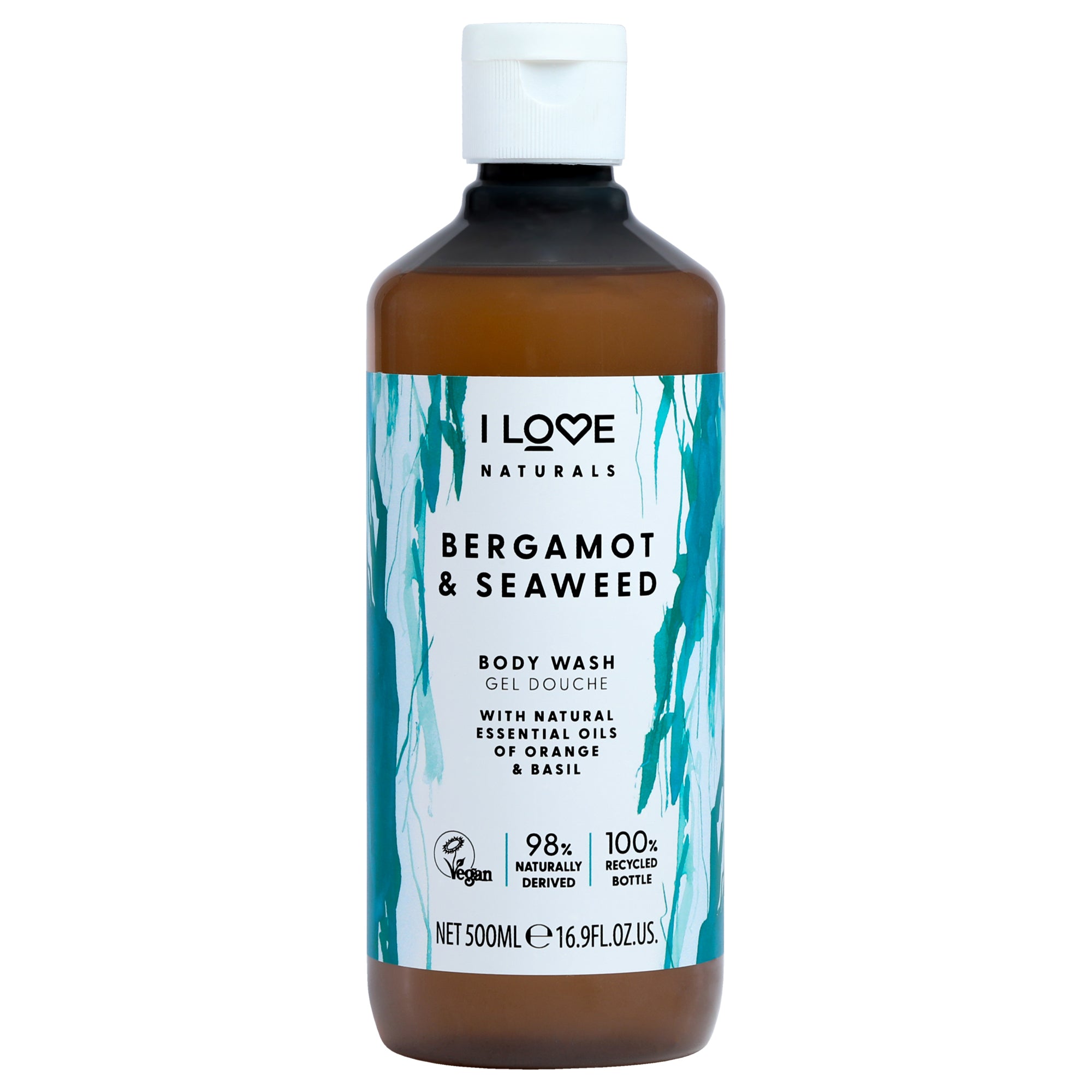 Naturals Body Wash - Bergamot and Seaweed by I Love Cosmetics for Women - 16.9 oz Body Wash