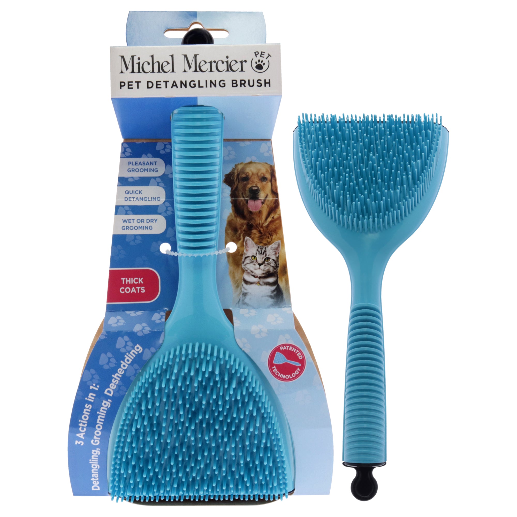 Pet Detangling Brush - Blue by Michel Mercier for Unisex - 1 Pc Brush
