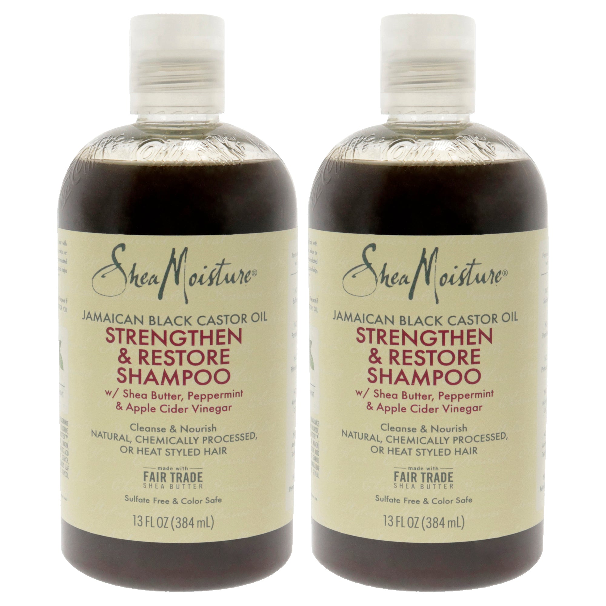 Jamaican Black Castor Oil Strengthen, Grow And Restore Shampoo - Pack of 2 by Shea Moisture for Unisex - 13 oz Shampoo