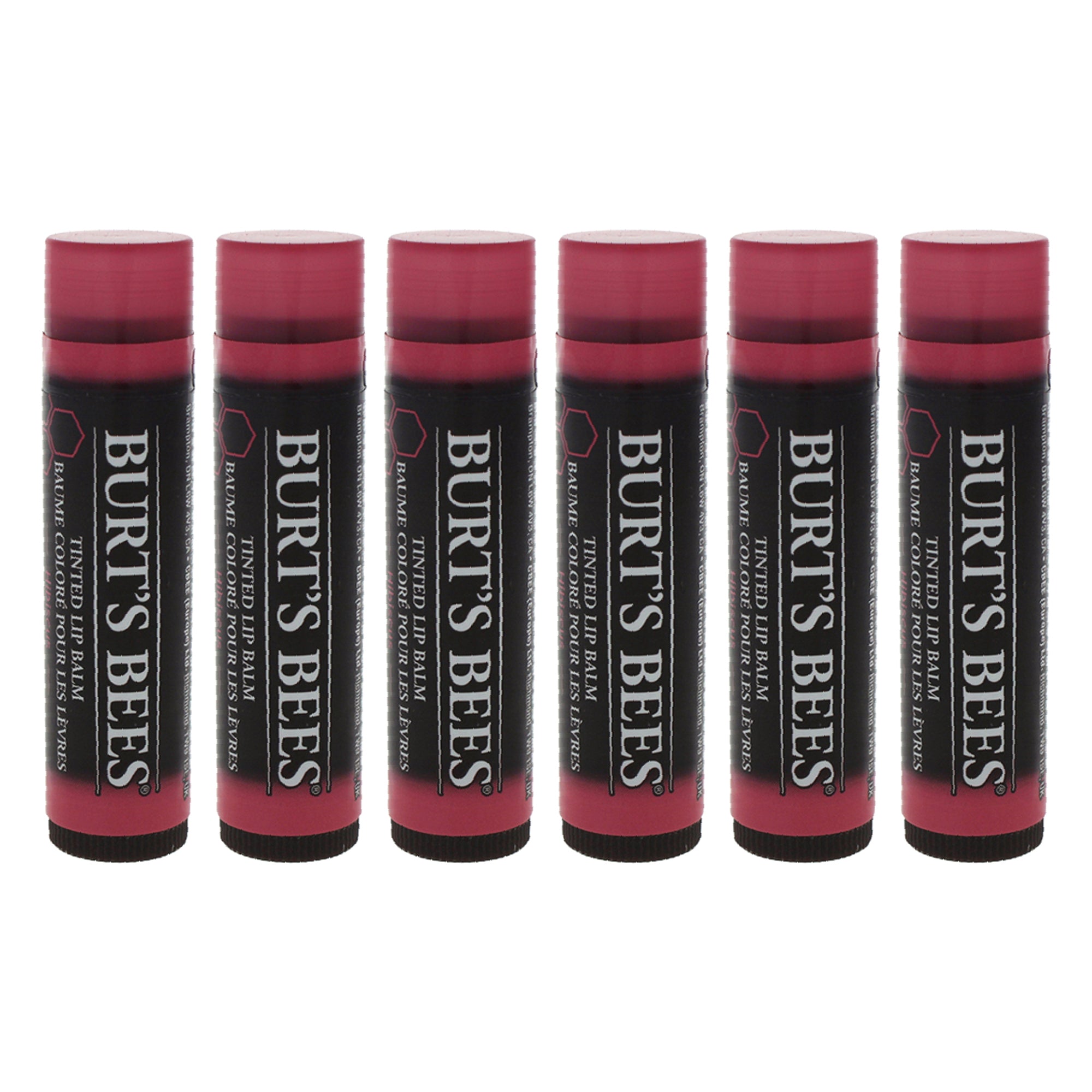 Tinted Lip Balm - Hibiscus by Burts Bees for Unisex - 0.15 oz Lip Balm - Pack of 6