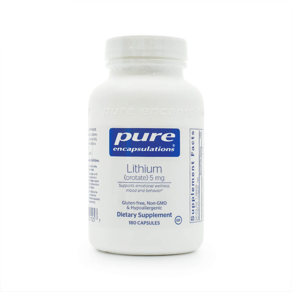 Pure Encapsulations Lithium (Orotate) 5mg Capsules